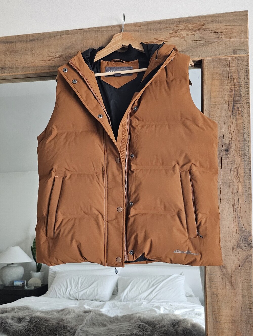 Eddie Bauer Puffer Goose Down Hooded Vest Women's Large